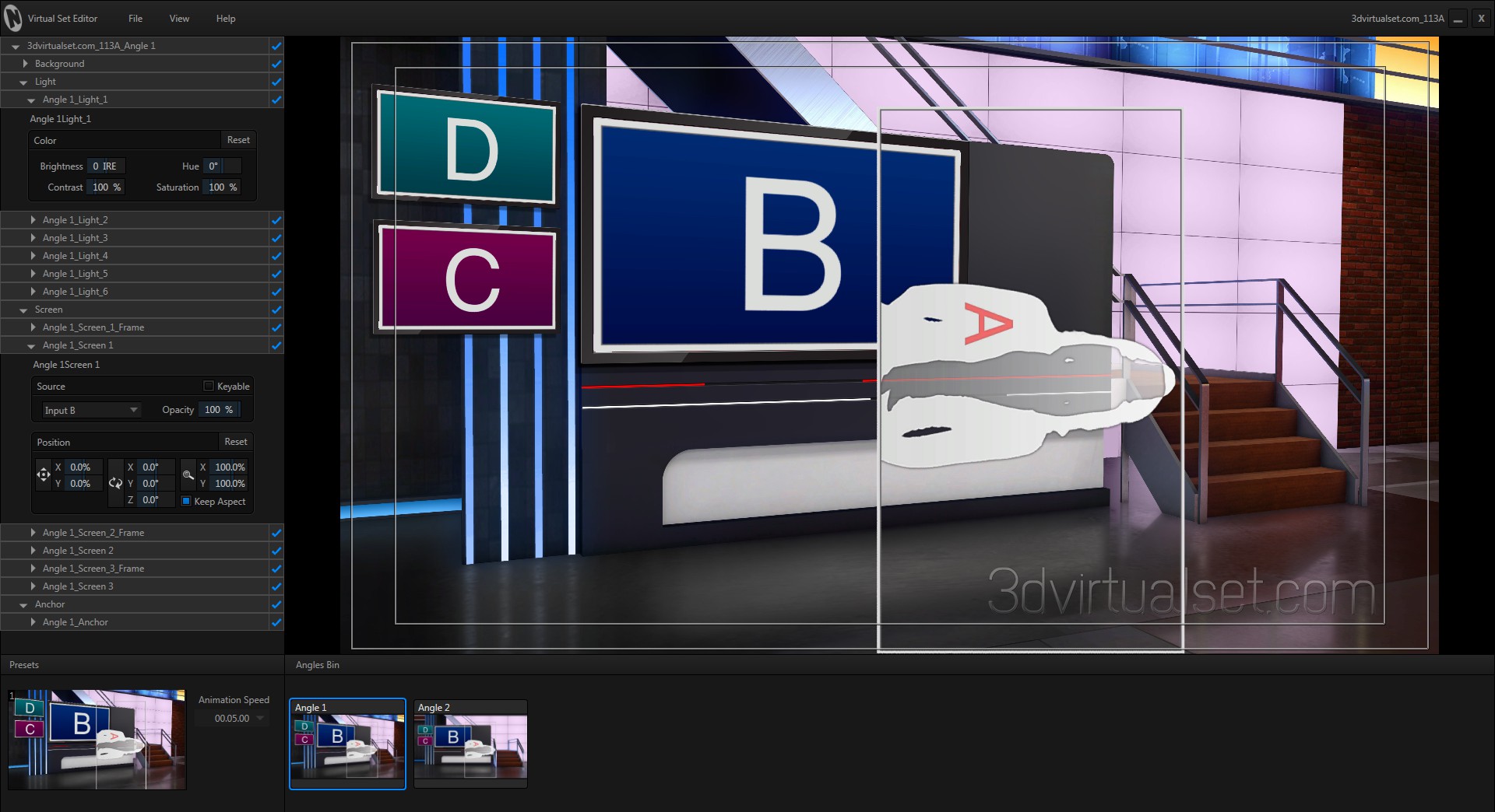 Virtual Studio 113A for NewTek TriCaster Virtual Set Editor Templates